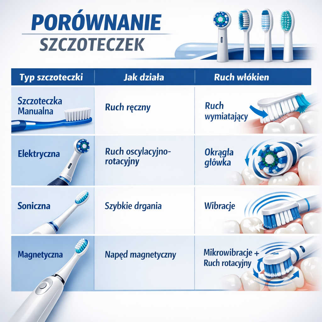 szczoteczka elektryczna czy soniczna - porównanie szczoteczek do zębów